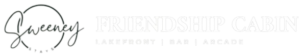 Sweeney Stays logo with friendship cabin text